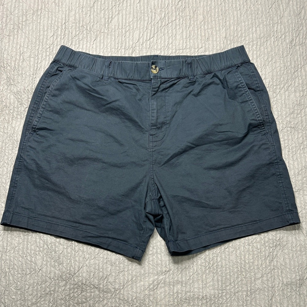 Maamgic Mens Navy Blue Chino Shorts Size 36 Elastic Waist Stretch Cotton 5.5in